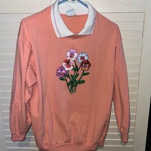CB Habland collared floral sweatshirt, size medium